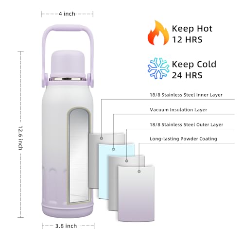 Stainless Steel Insulated Bottle with Handle & Strap