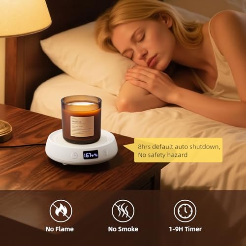 Coffee Mug Warmer for Desk Timer Candle Warmer Lamp Scented Wax Melt Melter