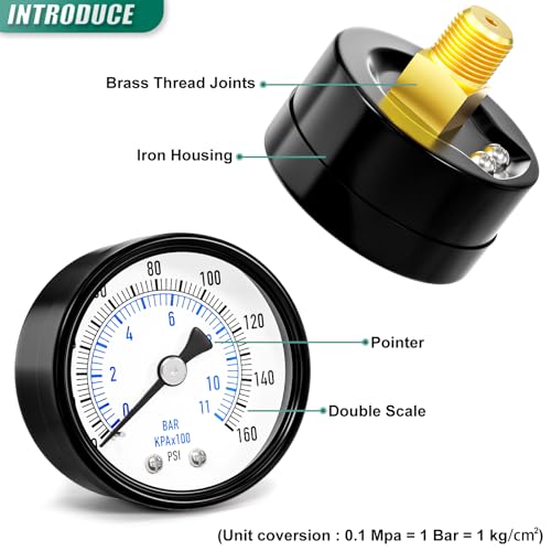 0 160psi Well Pump Pressure Gauge 1