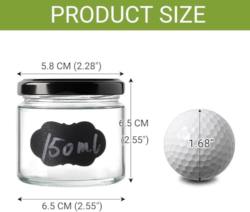 24Pack 5oz Glass Jars with Lids (12 Count)