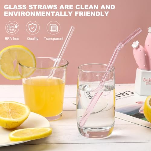 Curved Stained Glass Straws with Designs (6 Count)