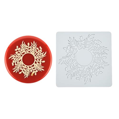 Silicone Mold 3D Hollow Out Lace Mold Lace Cake Silicone Baking Mold Wreath Design Flower and Leave Lace Mat Fondant Decorating Tool