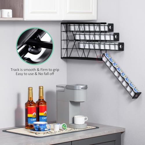 K Cup Holder for Keurig Pods Coffee Pod Storage 4 Tier K Cup Drawer Organizer for Counter (4 Count)