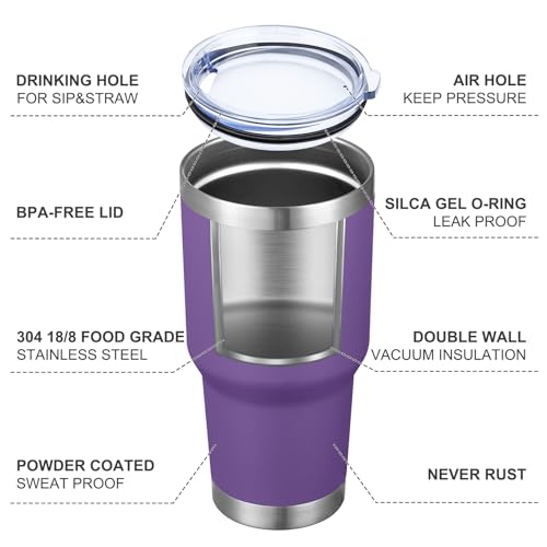 30oz Insulated Tumbler With Lids and Straws (4 Count)