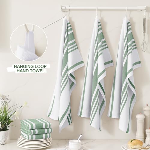 Premium Cotton Stripe Kitchen Towels 3 Pack (3 Count)