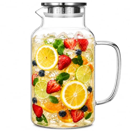 1 Gallon 3.8L Thickened Glass Pitcher with Lid and Spout
