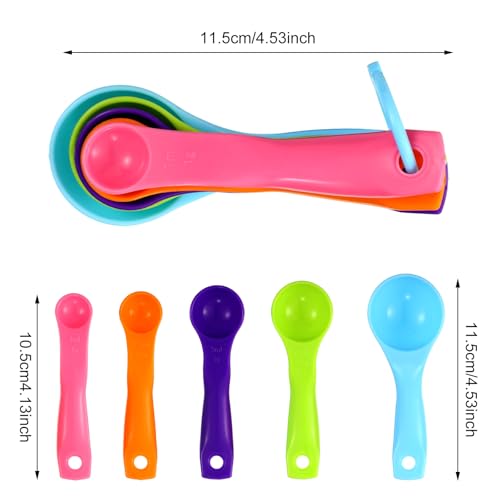 20 Pcs Colorful Plastic Measuring Spoons for Kitchen Baking