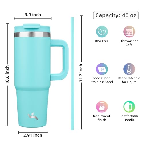 40 oz Insulated Tumbler Water Bottle with Handle