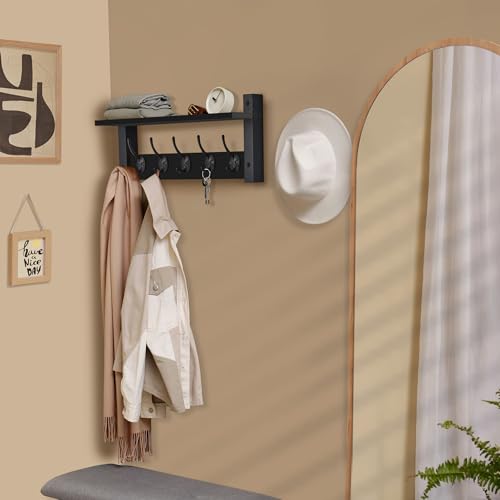 Coat Rack Wall Mount with Shelf