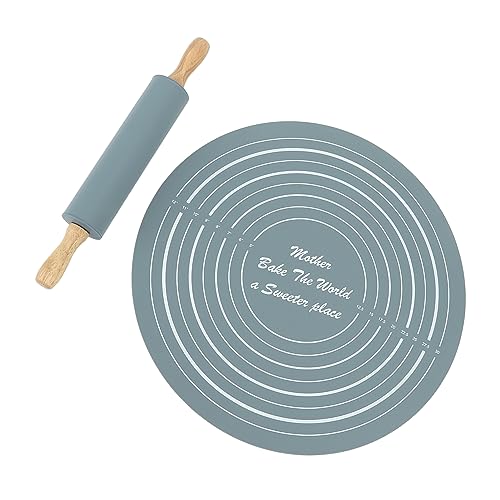 Large Silicone Rolling Pin Pastry Baking Mat Set for Kitchen