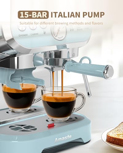 Espresso Machine with Grinder and Steam Wand