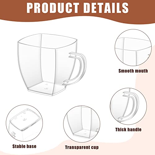50 Pcs Mini Disposable Tea Cups with Handle (50 Count)