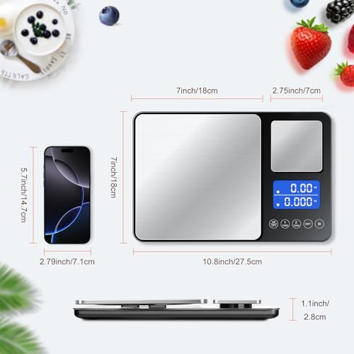 0.001oz 33lbs Dual Platform Food Kitchen Scales Digital Weight Grams and Ounces