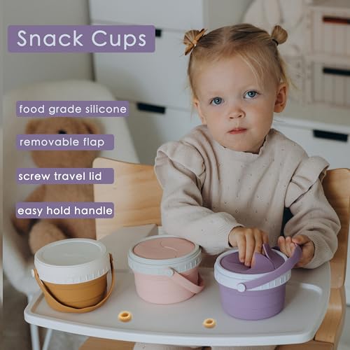 No Spill Silicone Toddler Snack Containers (12 Count)