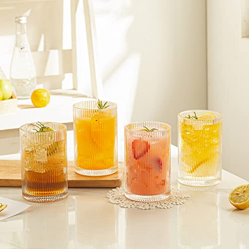 Vintage Ribbed Glassware Set (4 Count)