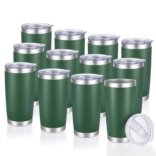 20 oz Tumblers Bulk Stainless Steel Tumbler with Lid (12 Count)