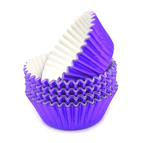 Standard Purple Foil Cupcake Liners Muffin Baking Cups for Party and More (100 Count)
