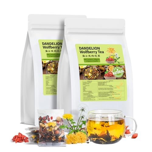 Dandelion Wolfberry Tea Natural Dandelion Herbal Tea Kidney & Liver Health (24 Count)