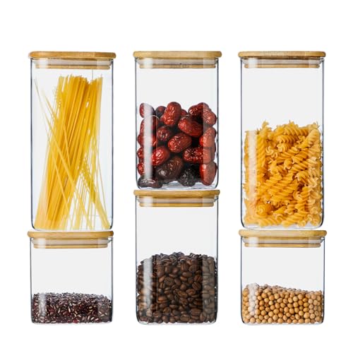 Glass Food Storage Containers with Lids 6 Pack (6 Count)