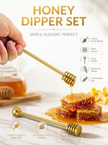 Honey Dipper 6.3 in Stainless Steel Server Stick (2 Count)
