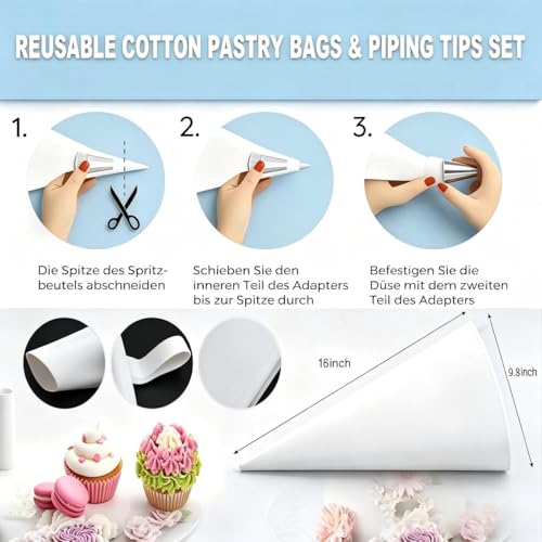 17 Pcs Large Piping Tips Set