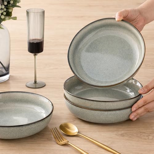 8.75'' Large Ceramic Pasta Bowls (4 Count)