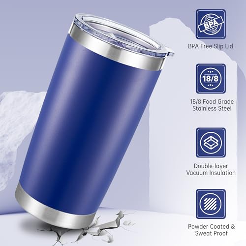 20 oz Tumblers Bulk Stainless Steel Tumbler with Lid (6 Count)