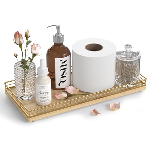 Oak Bathroom Toilet Tank Tray