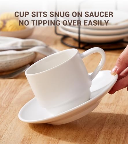 8 Ounce Porcelain Cappuccino Cups Set of 4 (4 Count)