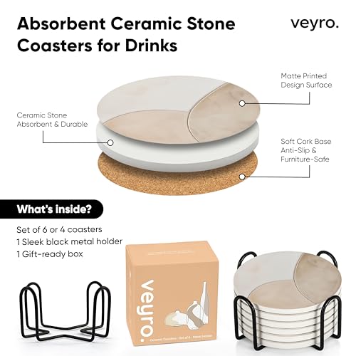 Ceramic Coasters Set of 6 (6 Count)