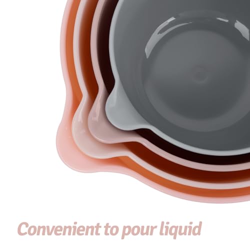 Nesting Plastic Mixing Bowl Set with Pour Spouts and Handles