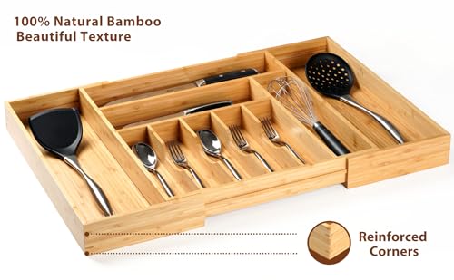 Extra Large Expandable Kitchen Siverware Utensils Drawer Organizer