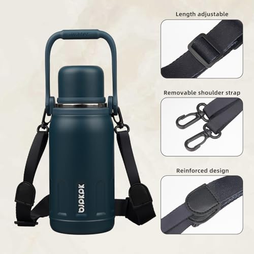 Stainless Steel Insulated Bottle with Handle & Strap
