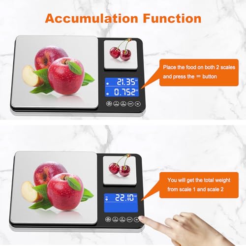 0.001oz 33lbs Dual Platform Food Kitchen Scales Digital Weight Grams and Ounces