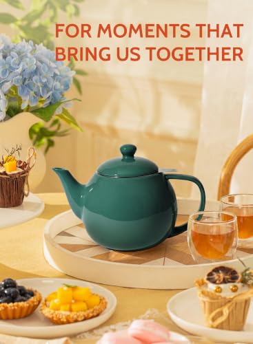 Porcelain Teapot 27 oz with Infuser for Loose Leaf Tea