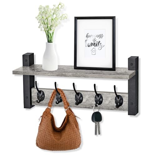 Coat Rack Wall Mount with Shelf