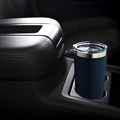 20oz Double Wall Vacuum Insulated Travel Mug Bulk Stainless Steel Tumbler with Lid and Straw Durable Powder Coated Insulated Coffee Cup for Cold & Hot Drinks (12 Count)