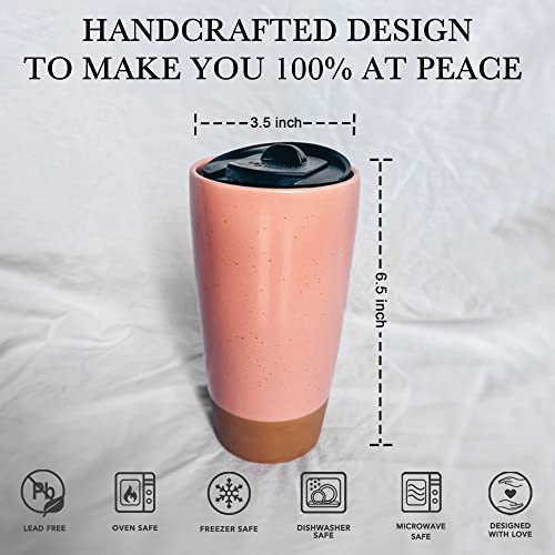 Double Wall Ceramic Coffee Travel Mug with Lid
