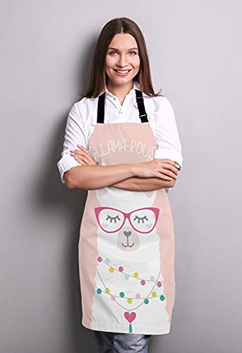 Inspirational and motivational Apron with Alpaca
