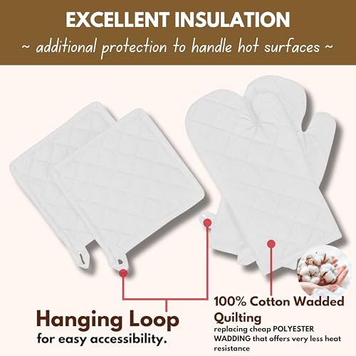 4 Piece Set 2 Oven Mitts & 2 Potholders (4 Count)