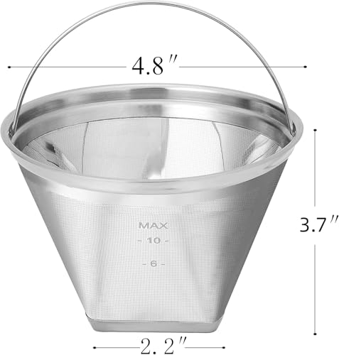 Reusable #4 Cone Shape Coffee Filter Permanent 6