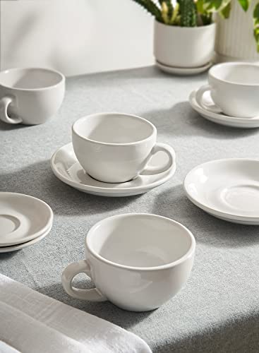 8 oz Cappuccino Cups with Saucers (4 Count)