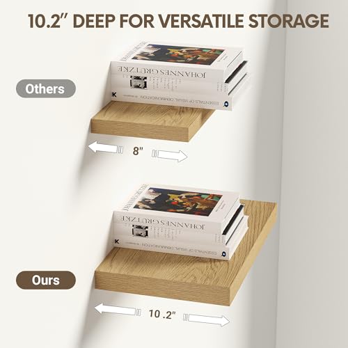 10x10 Inches Floating Shelves Wall Mounted Set of 2 (2 Count)