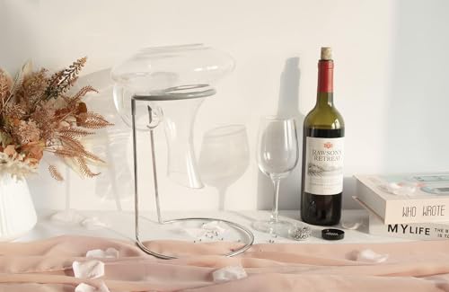 Wine Decanter Drying Stand with Rubber Coated Top to Prevent Scratches