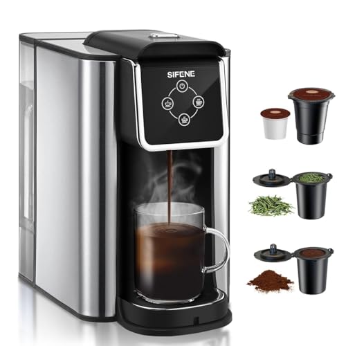 3-in-1 Single Serve Coffee Maker, Pod, Ground Coffee & Tea Brewer, Fast Brew Compact Coffee Machine with Touch Screen and 50 oz Water Reservoir