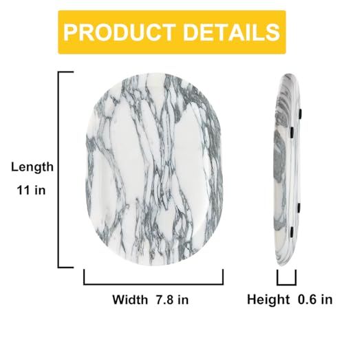 Natural Marble Decorative Tray Bathroom Counter Perfume Organizer Vanity Tray for Home Decor