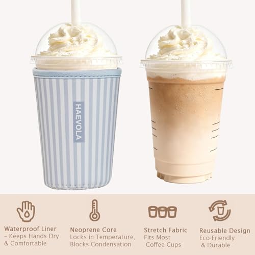 Reusable Insulated Neoprene Iced Coffee Cup Sleeve (3 Count)