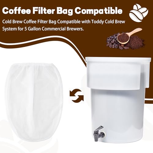 Cold Brew Coffee Filter Bag Compatible with Toddy Cold Brew System for 5 Gallon Commercial Brewers (2 Count)