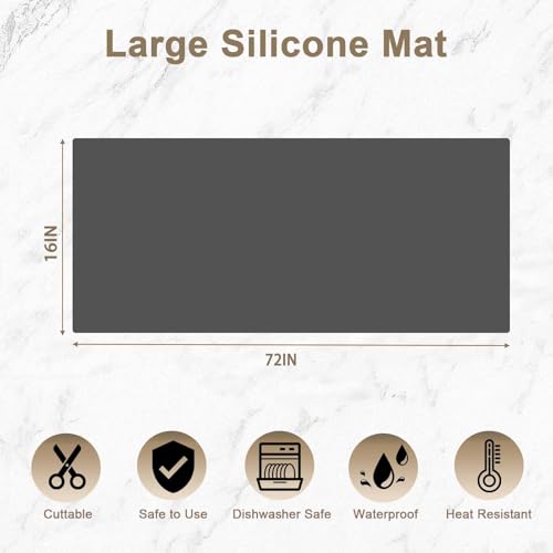 72''x16'' Large Silicone Mat for Kitchen Counter