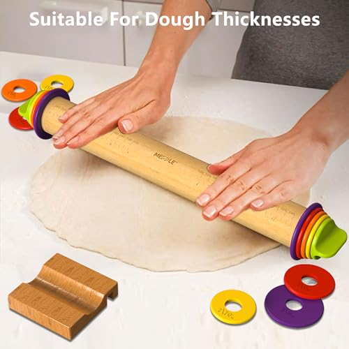 Rolling Pin with Thickness Rings (2 Count)